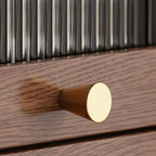 Cherry Wood Vertical Bookcase with Glass Doors