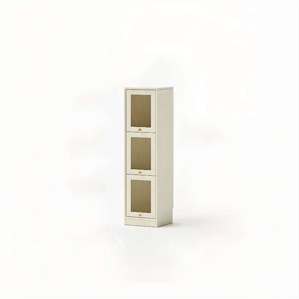 Cherry Wood Vertical Bookcase with Glass Doors