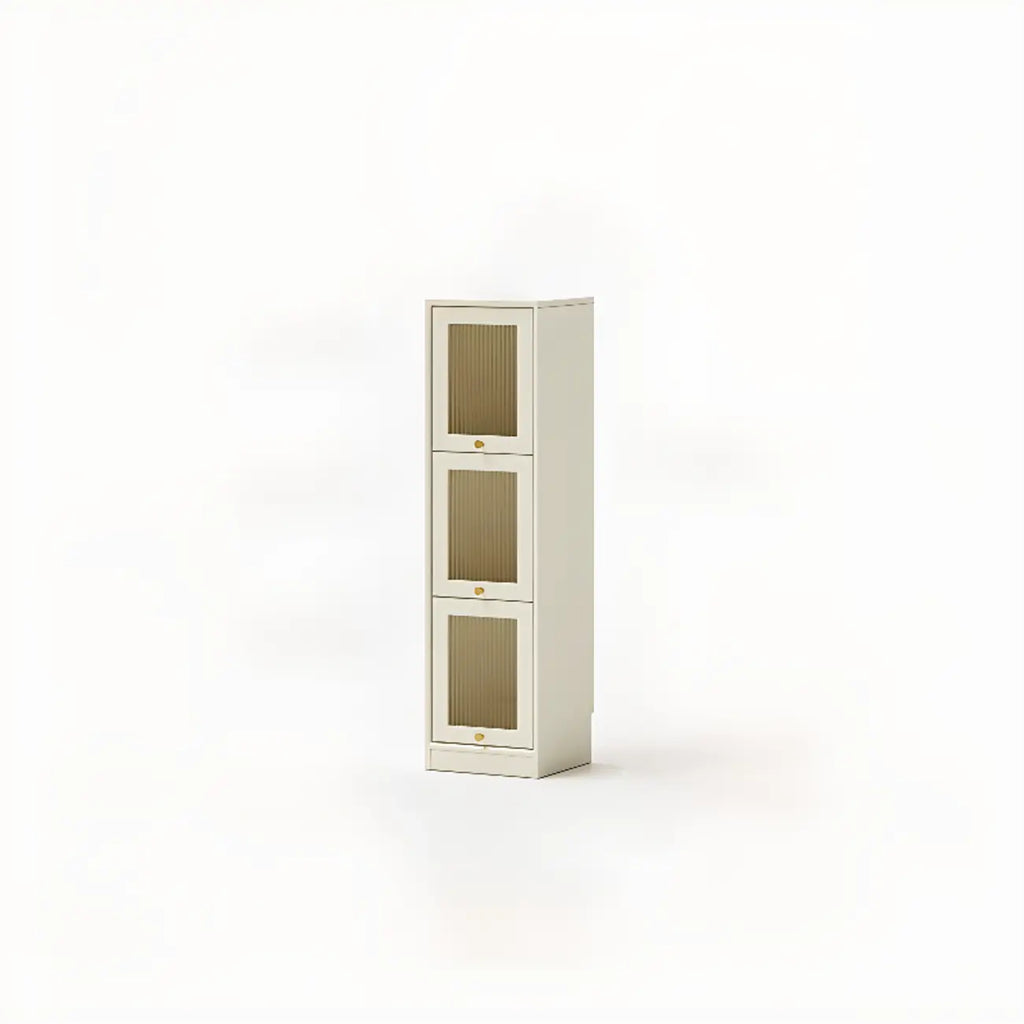 Cherry Wood Vertical Bookcase with Glass Doors