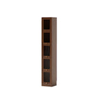 Cherry Wood Vertical Bookcase with Glass Doors