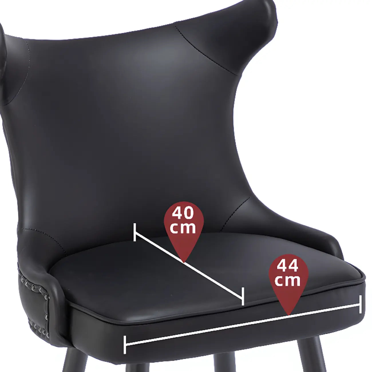 Tufted Four Legs Leather Wingback Counter Bar Stools