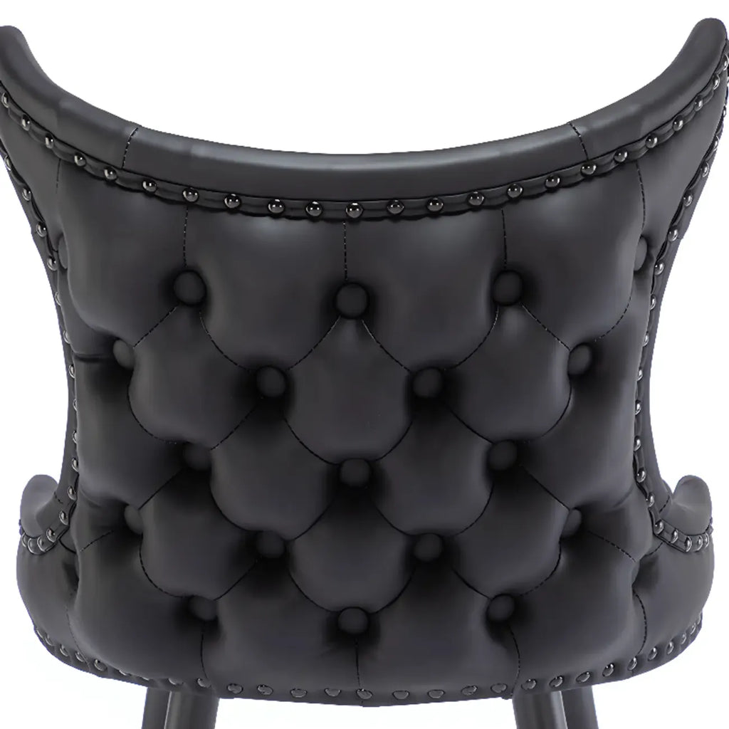 Tufted Four Legs Leather Wingback Counter Bar Stools