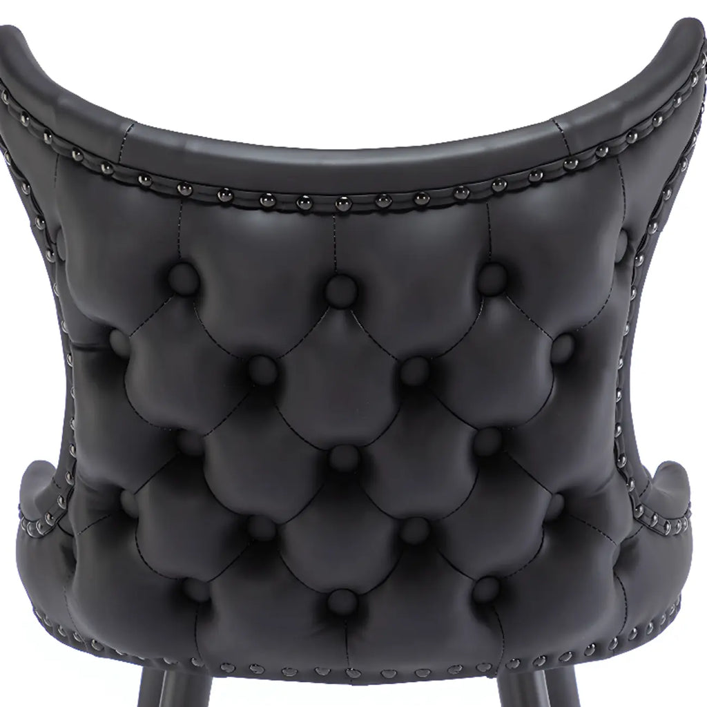 Tufted Four Legs Leather Wingback Counter Bar Stools