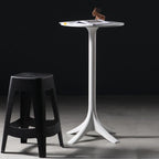 White Round Acrylic Tall Bistro Table Pedestal Base