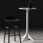 White Round Acrylic Tall Bistro Table Pedestal Base