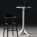 White Round Acrylic Tall Bistro Table Pedestal Base