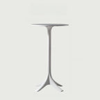 White Round Acrylic Tall Bistro Table Pedestal Base