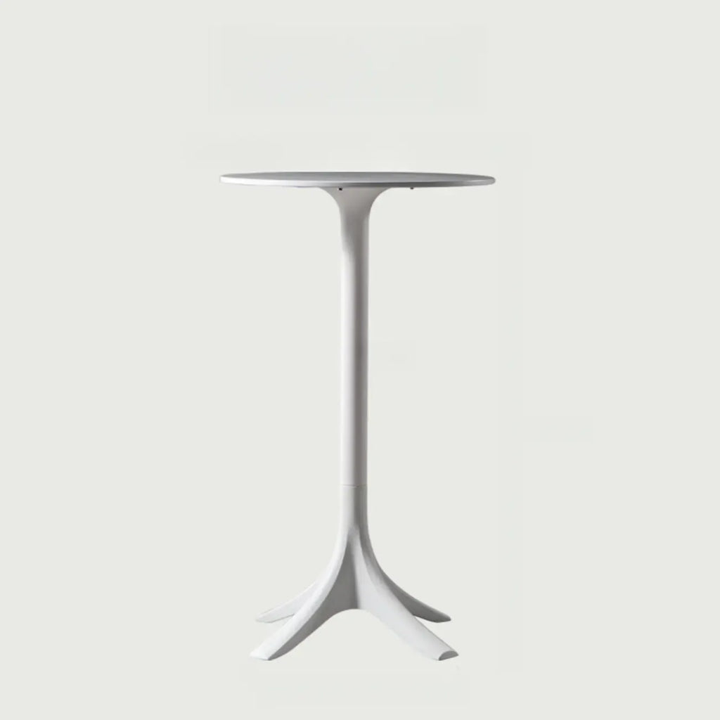 White Round Acrylic Tall Bistro Table Pedestal Base