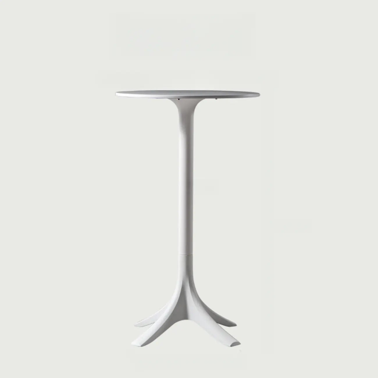 White Round Acrylic Tall Bistro Table Pedestal Base