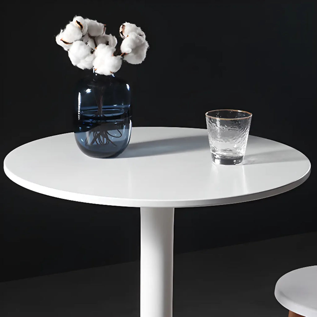White Round Acrylic Tall Bistro Table Pedestal Base