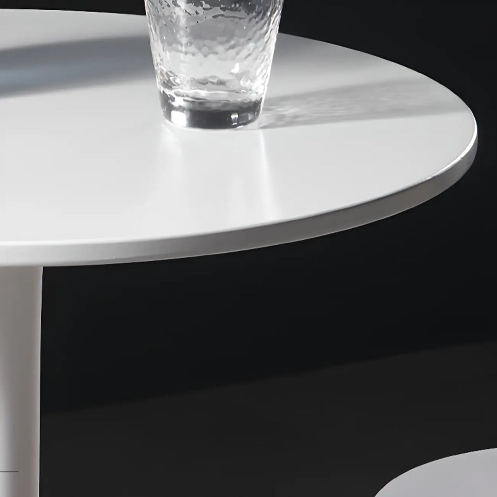White Round Acrylic Tall Bistro Table Pedestal Base