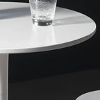 White Round Acrylic Tall Bistro Table Pedestal Base