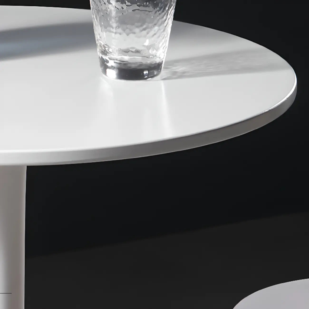 White Round Acrylic Tall Bistro Table Pedestal Base