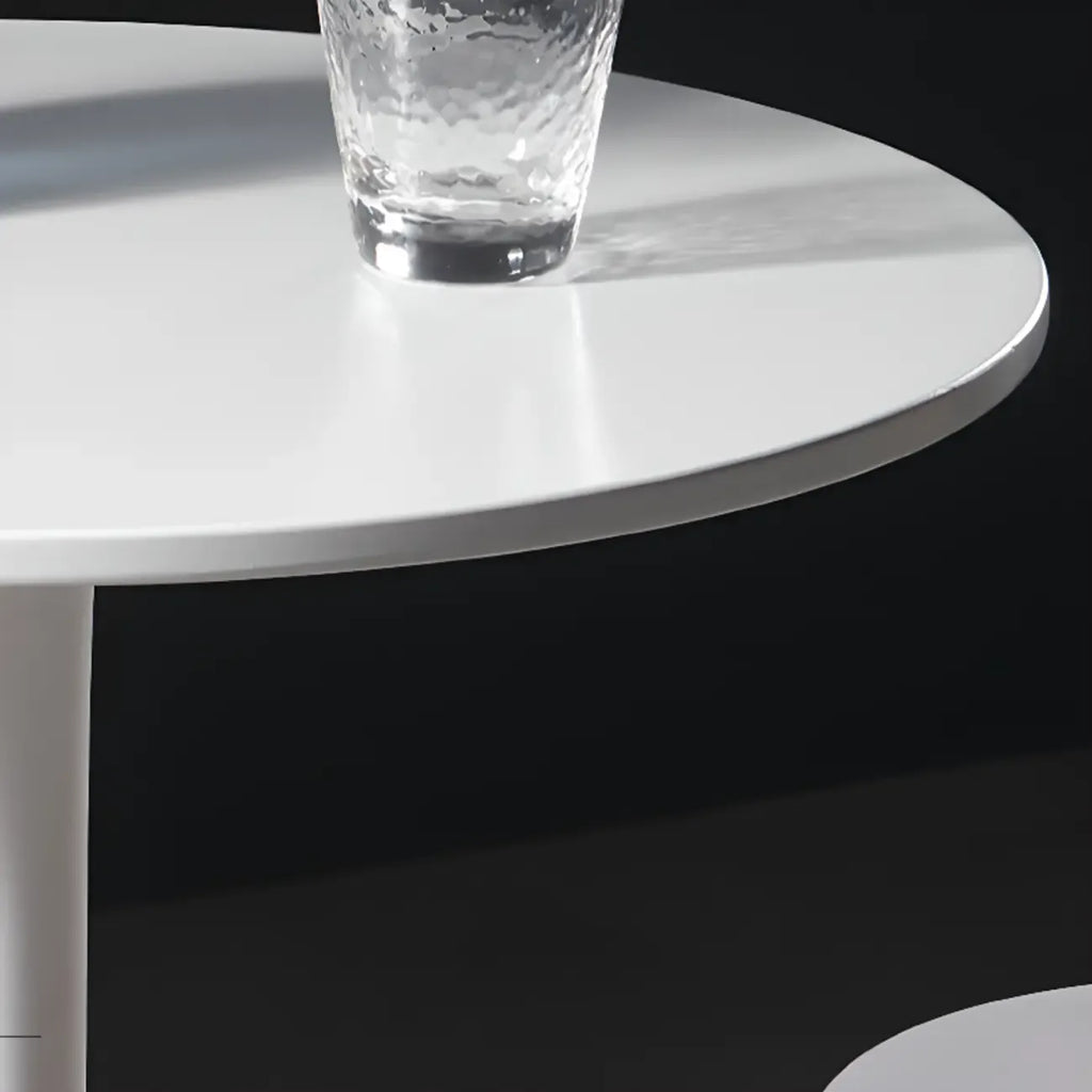 White Round Acrylic Tall Bistro Table Pedestal Base
