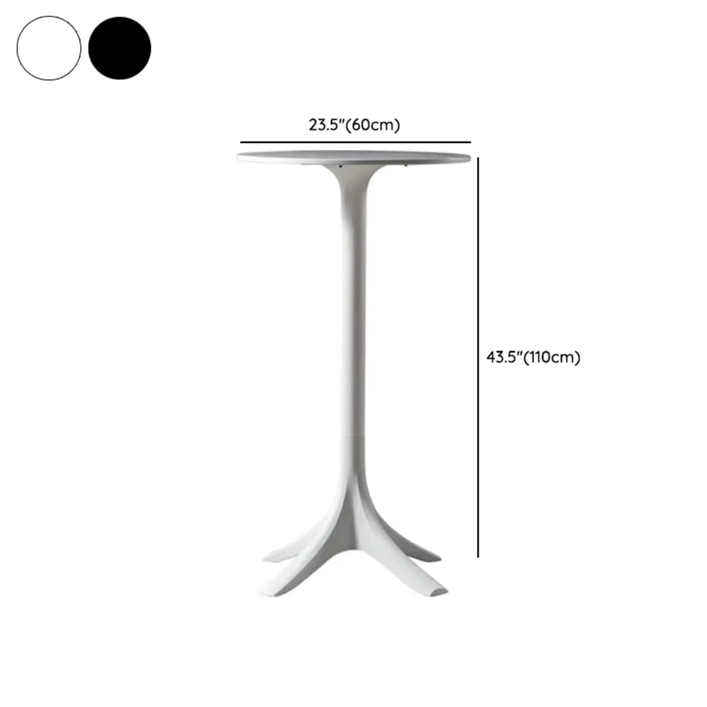 White Round Acrylic Tall Bistro Table Pedestal Base