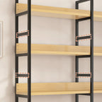 6-Tier Wood and Steel L-Shaped Corner Display Bookshelf
