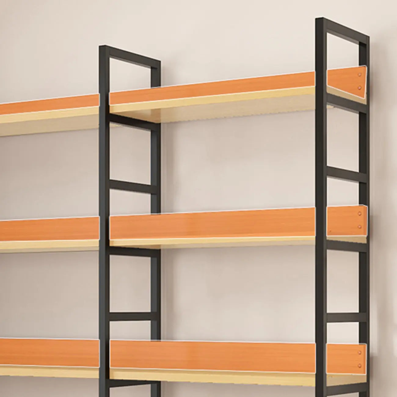 6-Tier Wood and Steel L-Shaped Corner Display Bookshelf