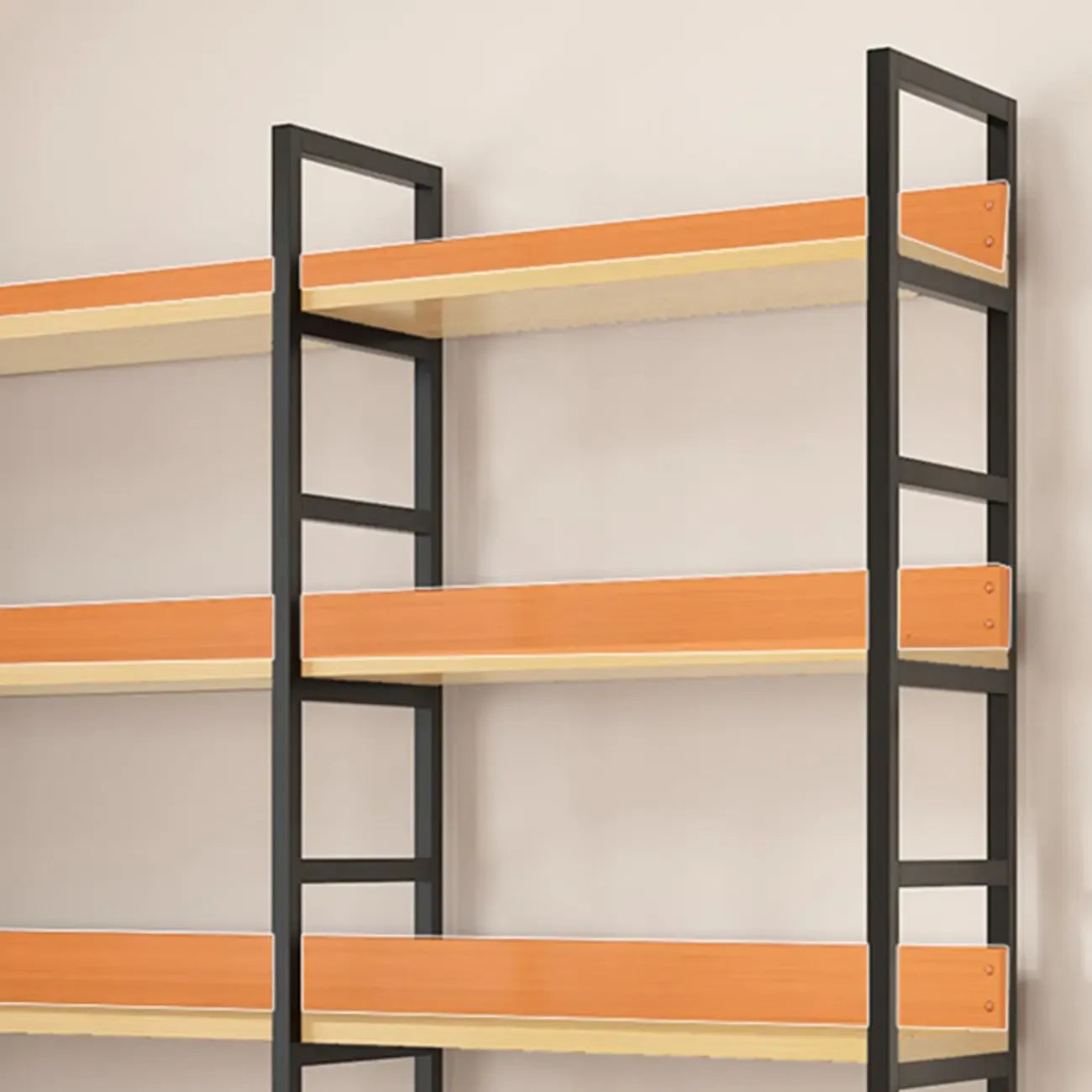 6-Tier Wood and Steel L-Shaped Corner Display Bookshelf