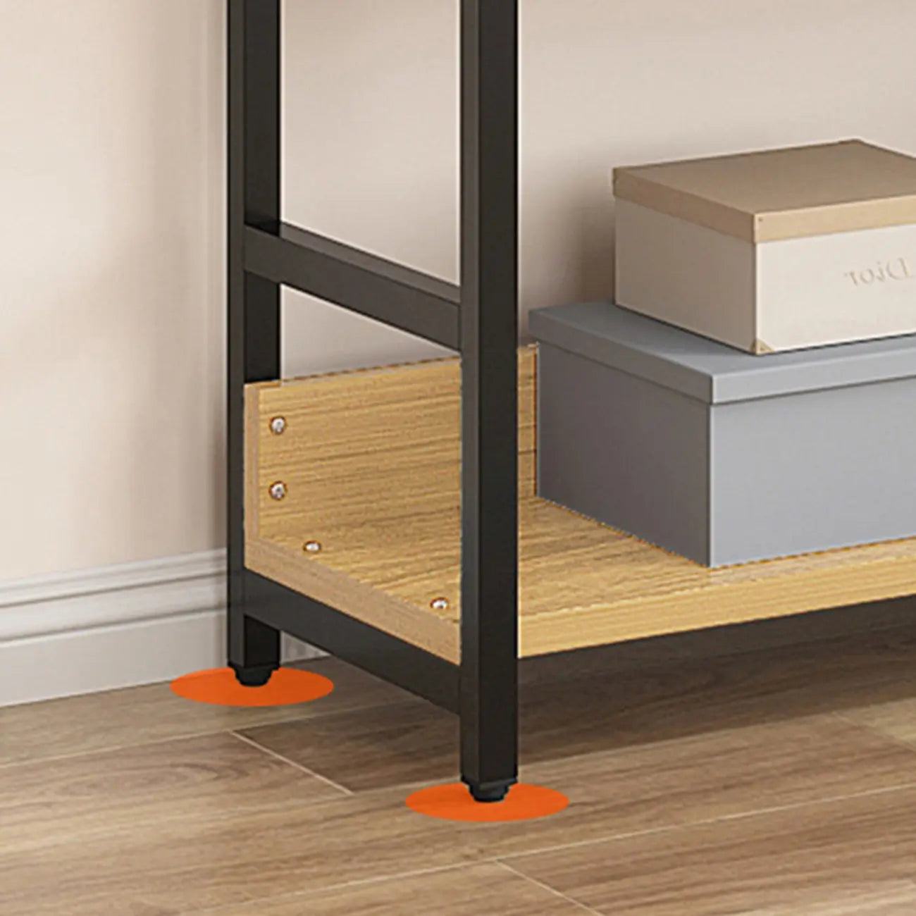 6-Tier Wood and Steel L-Shaped Corner Display Bookshelf