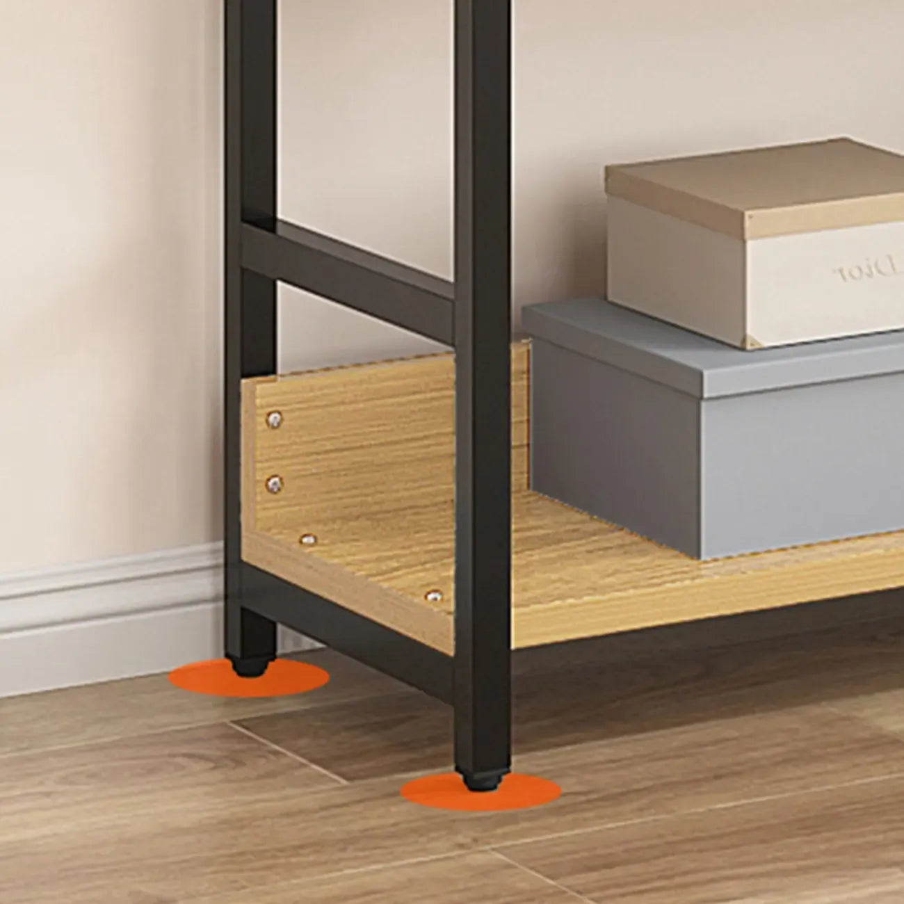 6-Tier Wood and Steel L-Shaped Corner Display Bookshelf