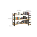 6-Tier Wood and Steel L-Shaped Corner Display Bookshelf