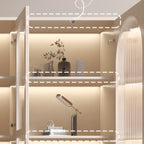 Vertical White Wood Multi-Storage Bookcase with Glass Doors