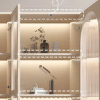 Vertical White Wood Multi-Storage Bookcase with Glass Doors