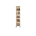 Vertical White Wood Multi-Storage Bookcase with Glass Doors
