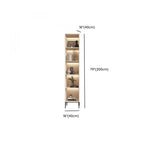 Vertical White Wood Multi-Storage Bookcase with Glass Doors