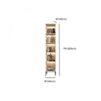 Vertical White Wood Multi-Storage Bookcase with Glass Doors