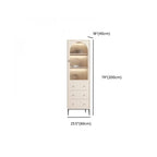 Vertical White Wood Multi-Storage Bookcase with Glass Doors