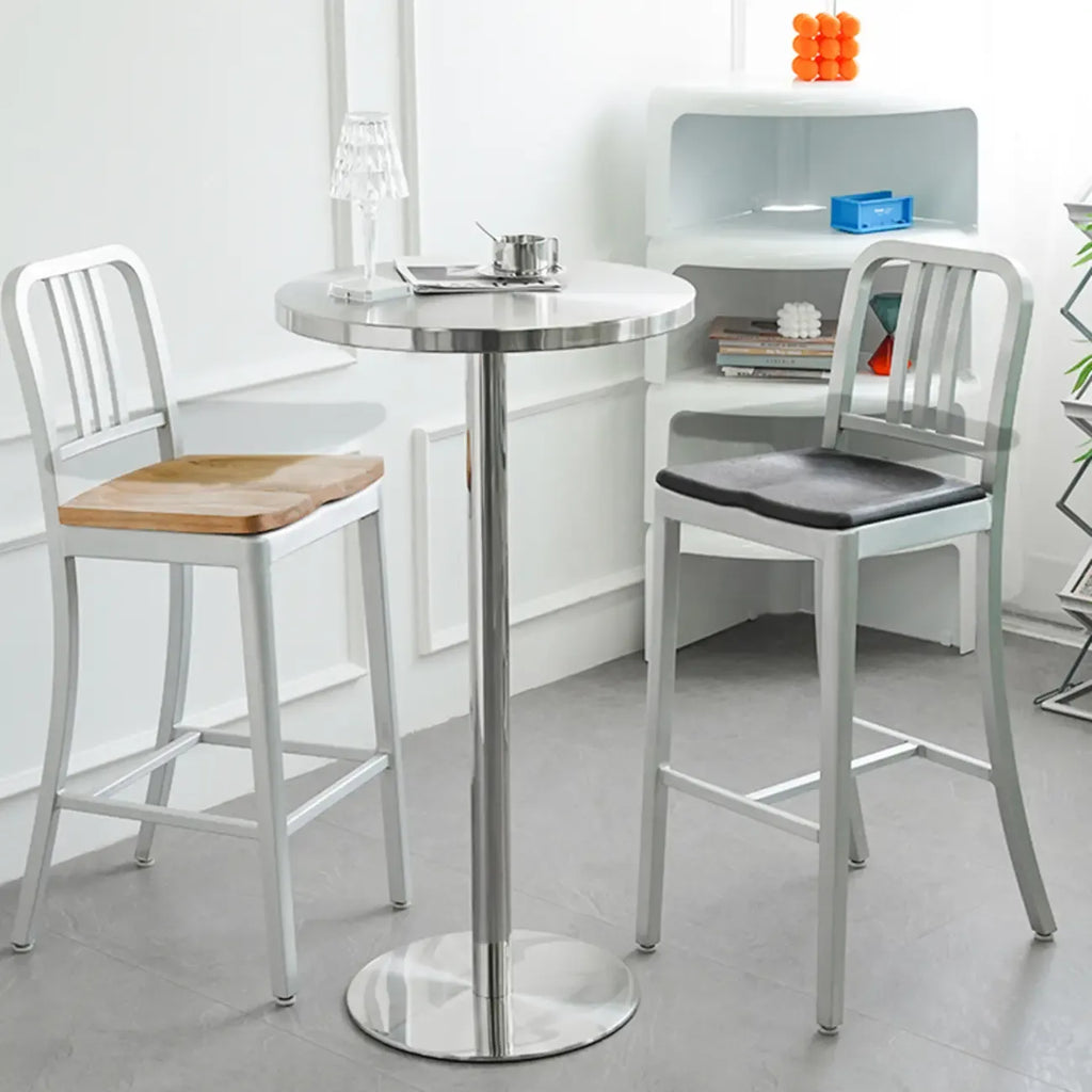 Industrial Silver Stainless Steel Bar Table