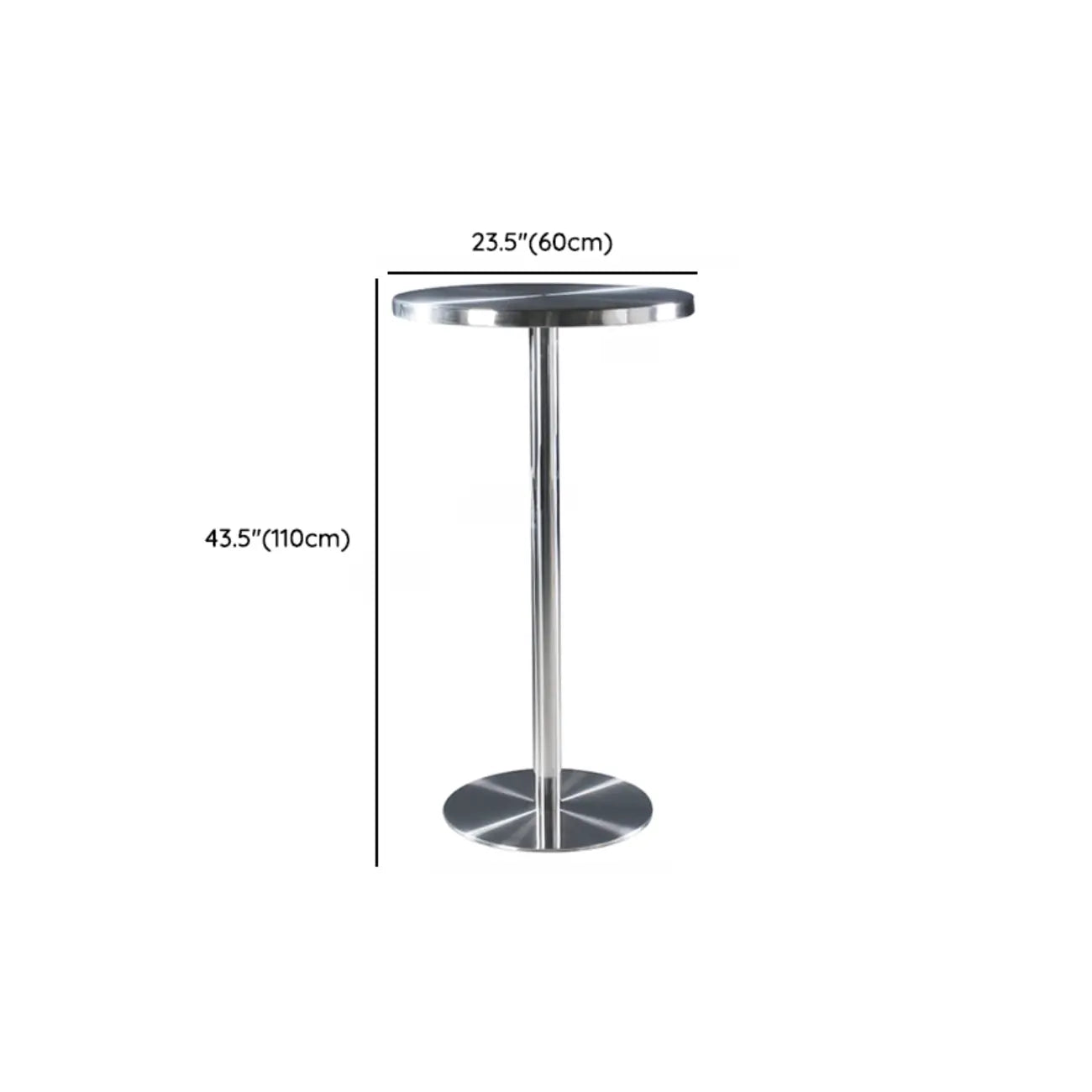 Industrial Silver Stainless Steel Bar Table