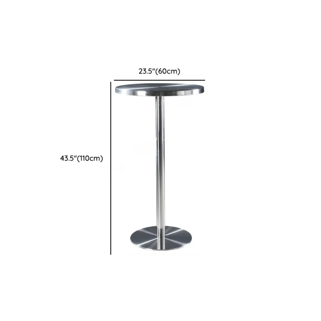 Industrial Silver Stainless Steel Bar Table