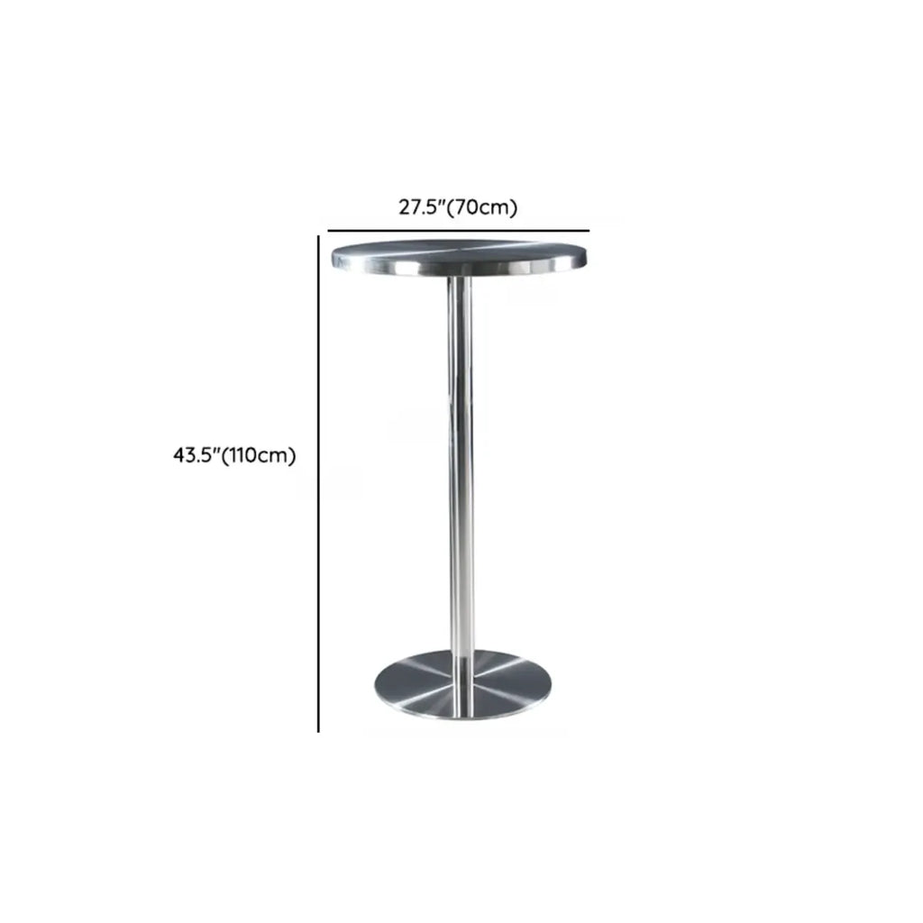 Industrial Silver Stainless Steel Bar Table