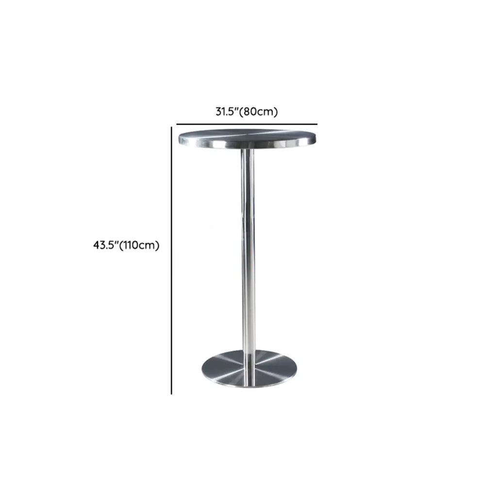 Industrial Silver Stainless Steel Bar Table