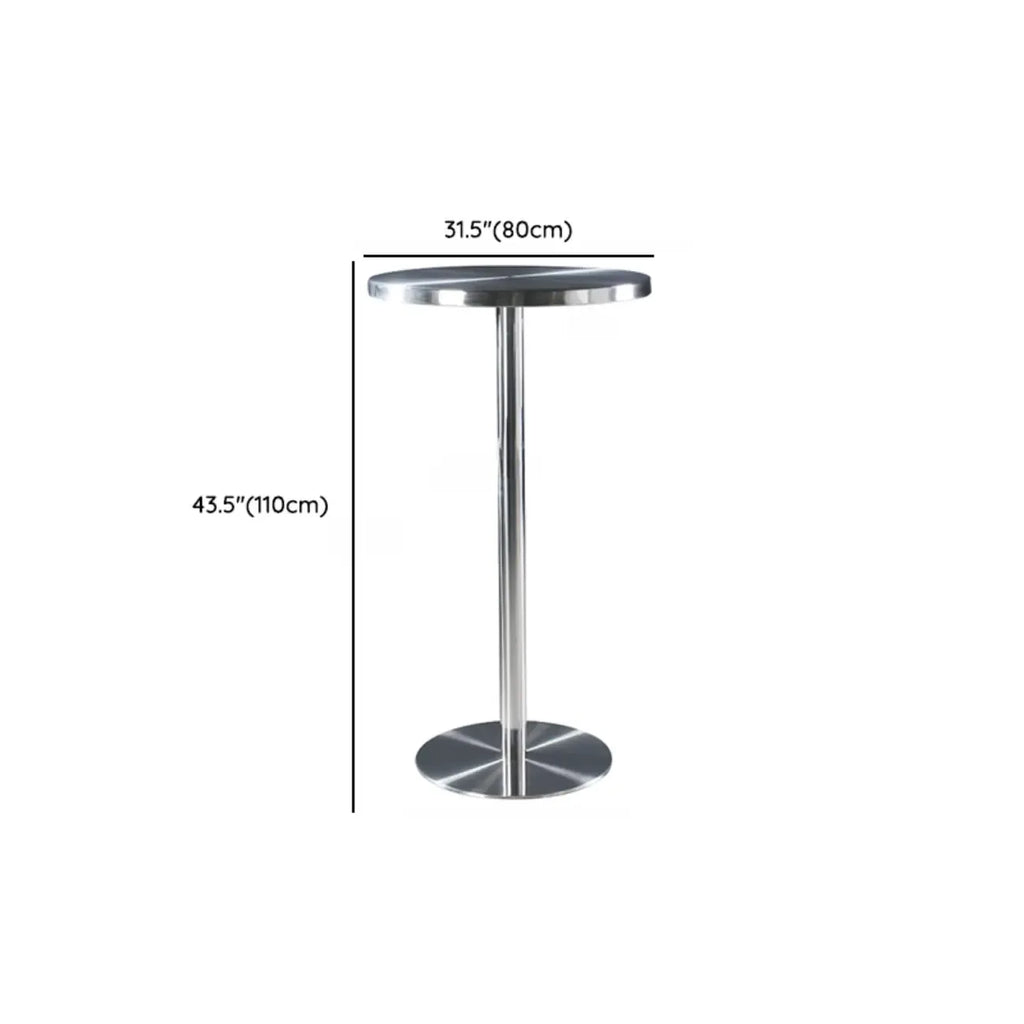 Industrial Silver Stainless Steel Bar Table