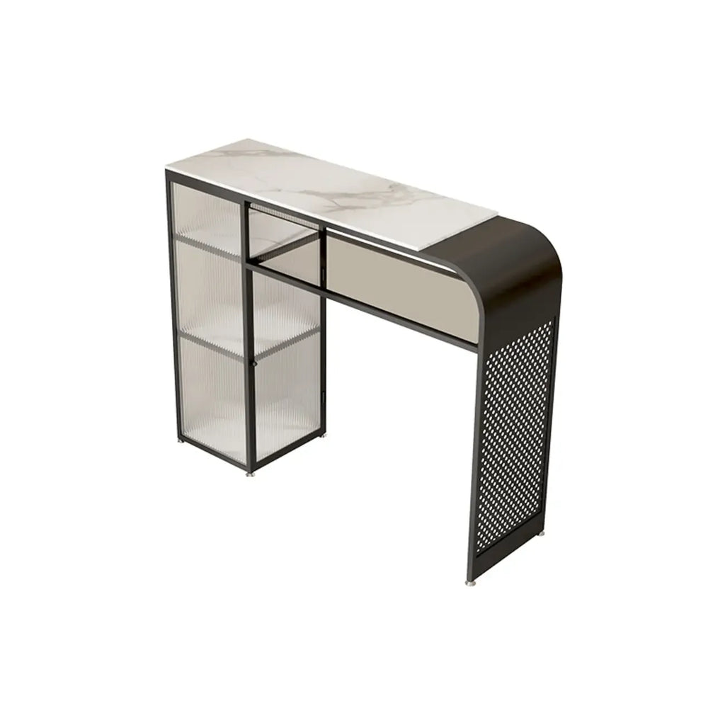 Modern White Stone Top Bar Tables with Storage