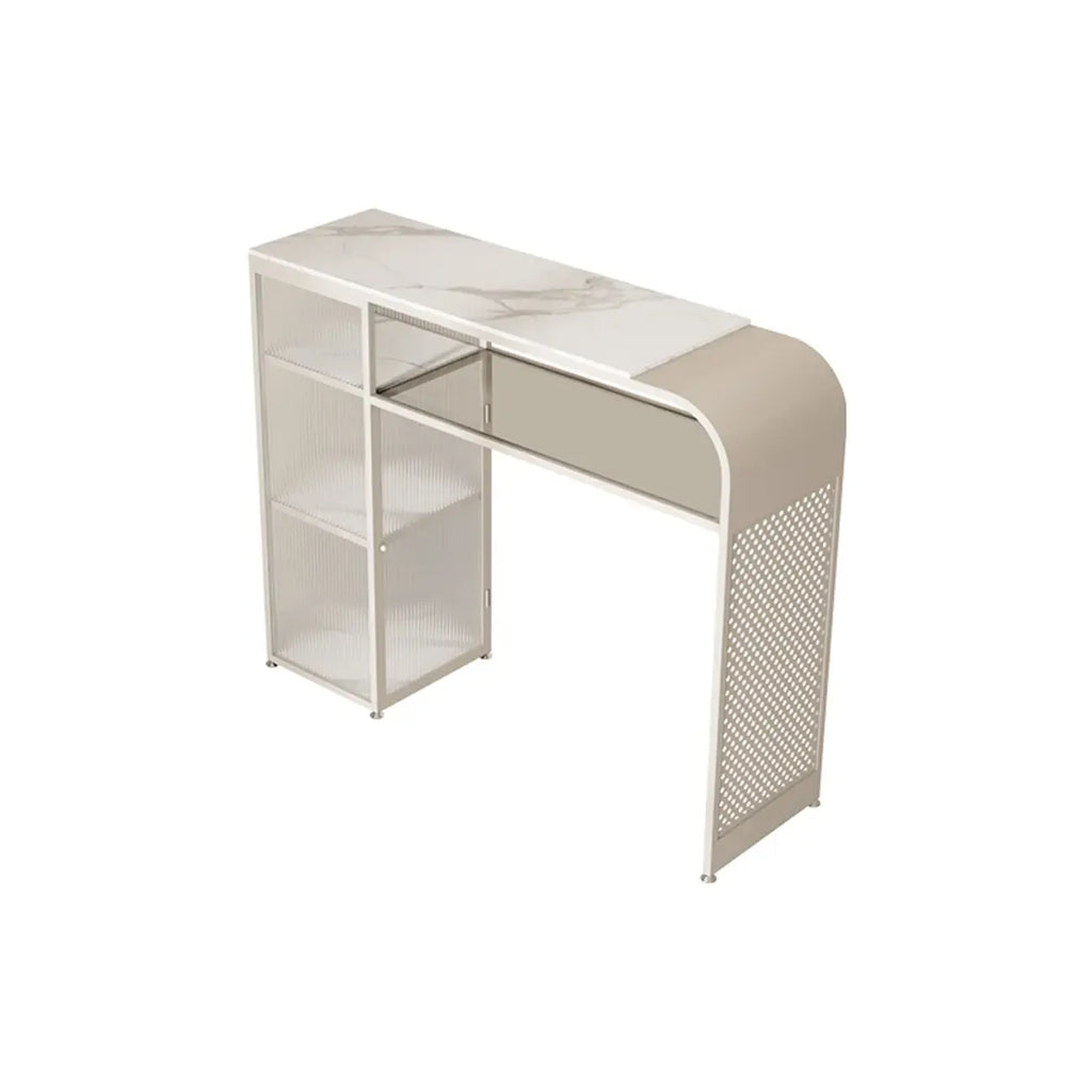 Modern White Stone Top Bar Tables with Storage