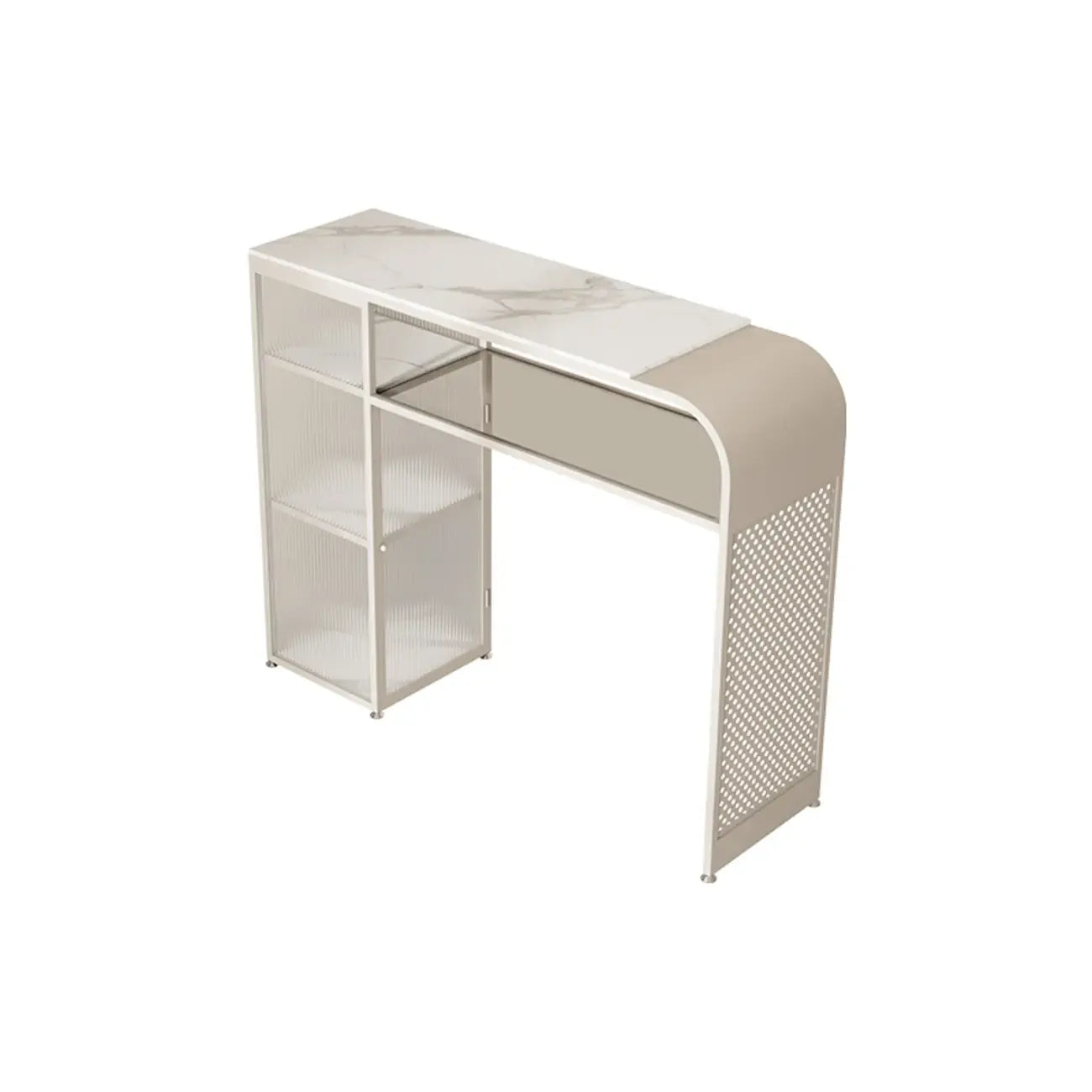 Modern White Stone Top Bar Tables with Storage