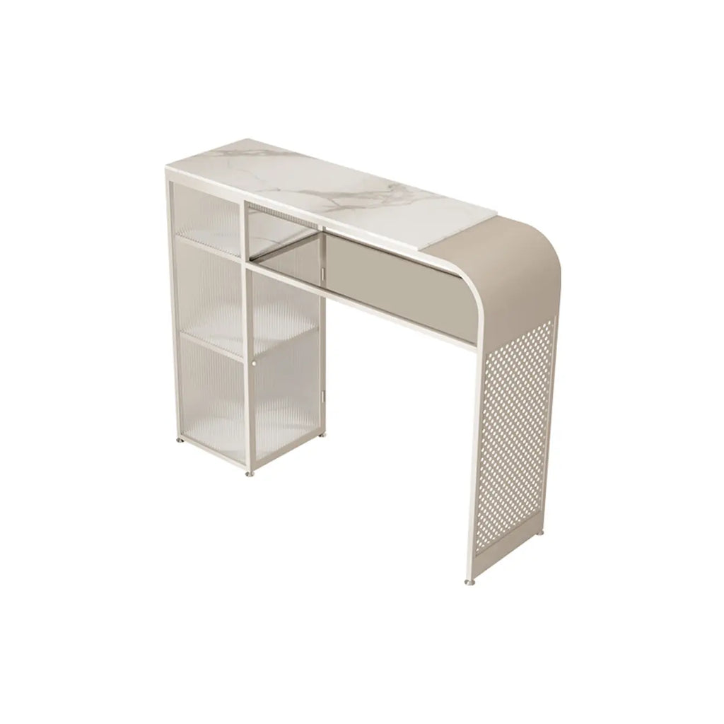 Modern White Stone Top Bar Tables with Storage