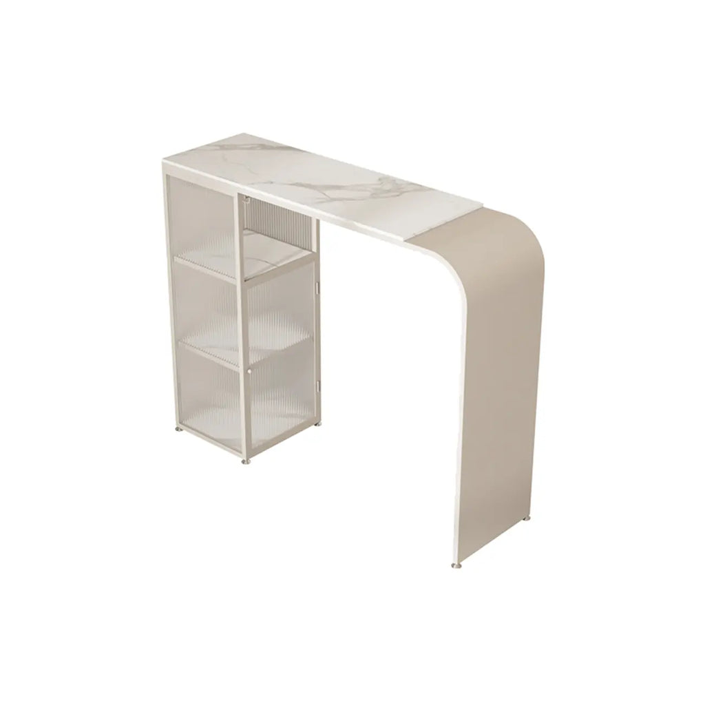 Modern White Stone Top Bar Tables with Storage