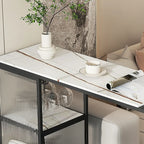 Modern White Stone Top Bar Tables with Storage