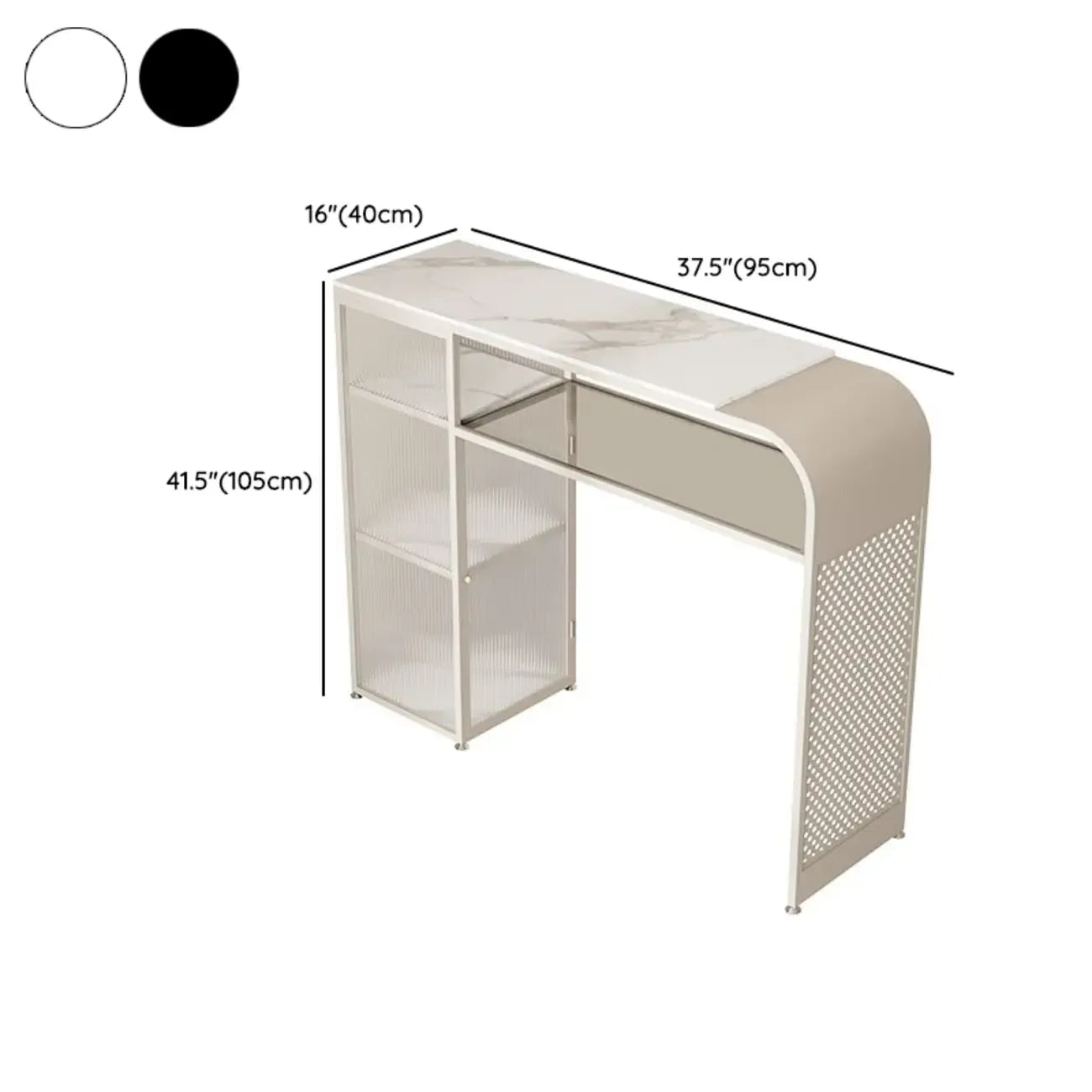 Modern White Stone Top Bar Tables with Storage