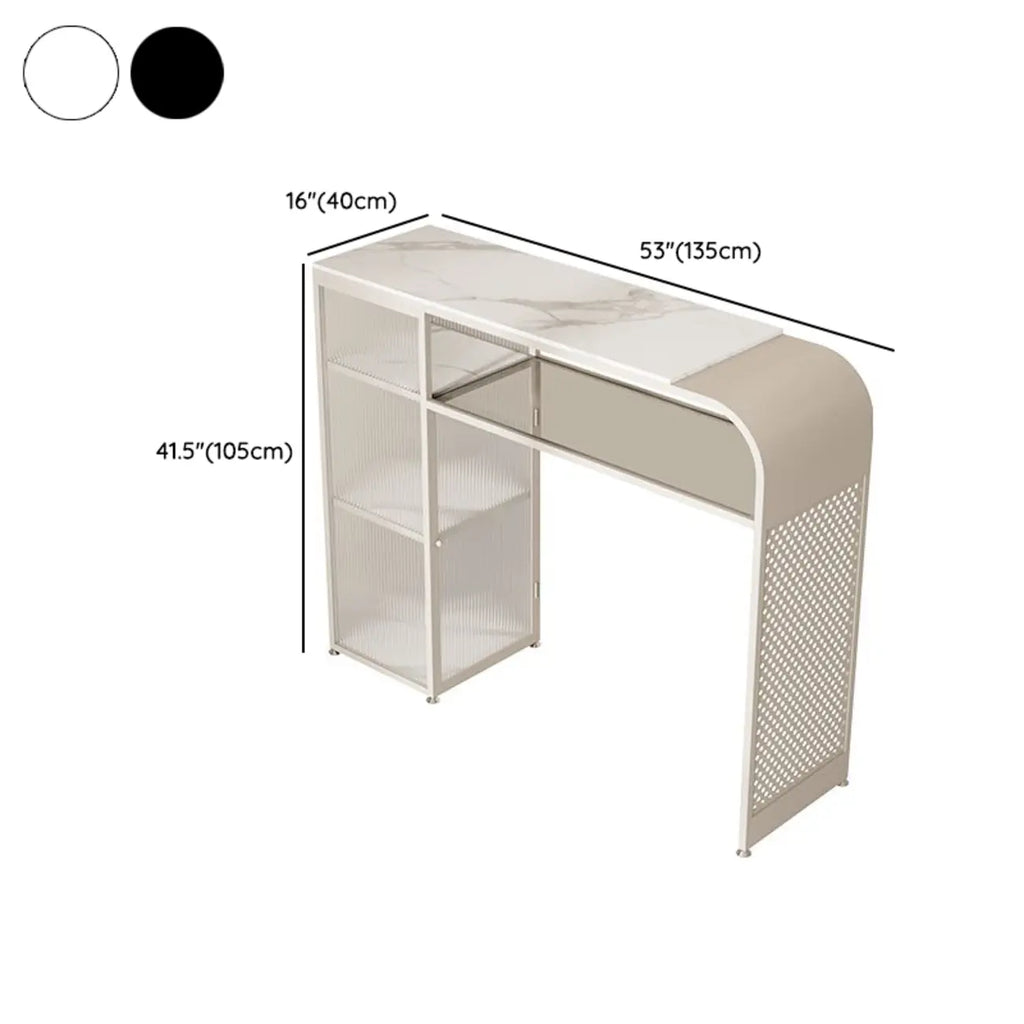 Modern White Stone Top Bar Tables with Storage