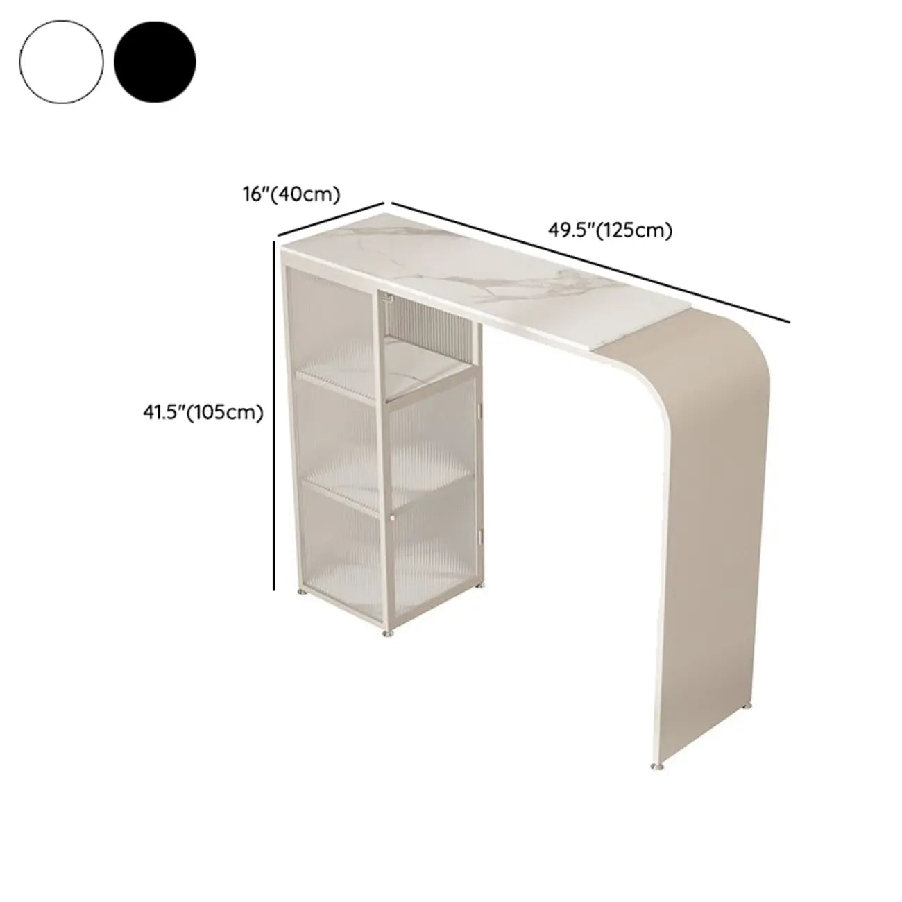 Modern White Stone Top Bar Tables with Storage