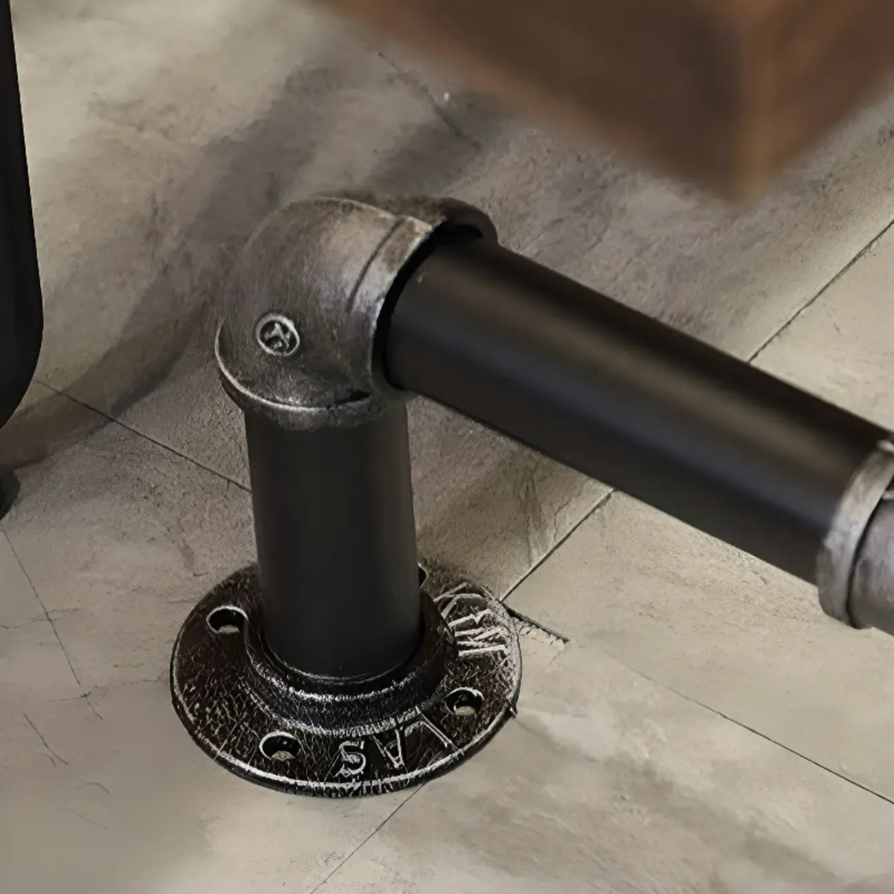 Rectangle Distressed Brown Wood Bar Table With Footrest