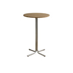 Modern Natural Wood Silver Metal Cross Legs Bar Tables