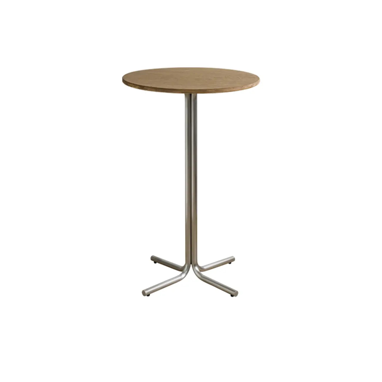 Modern Natural Wood Silver Metal Cross Legs Bar Tables