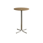 Modern Natural Wood Silver Metal Cross Legs Bar Tables